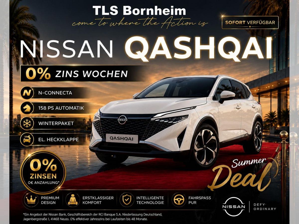 Nissan Qashqai N-CONNECTA *Gewerbekracher* weiß 158 PS Autom. 360 Grad el. Heckklappe Leasing