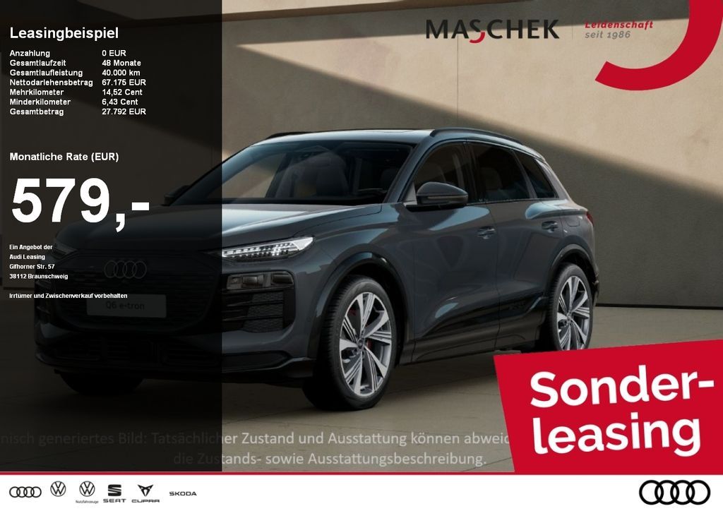 Audi Q6 e-tron quatt Pano HUD 0.25% 360° LM21 MMIBeif Leasing