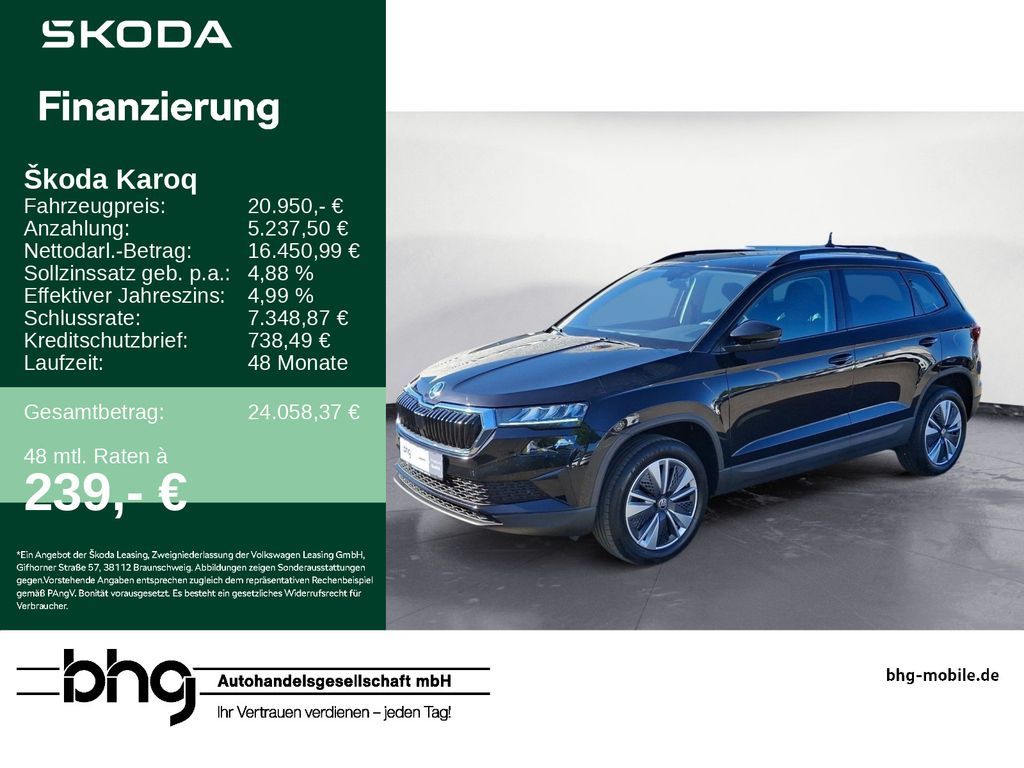 Skoda Karoq 1.5TSI Tour Navi connect LED Kessy sunset Leasing