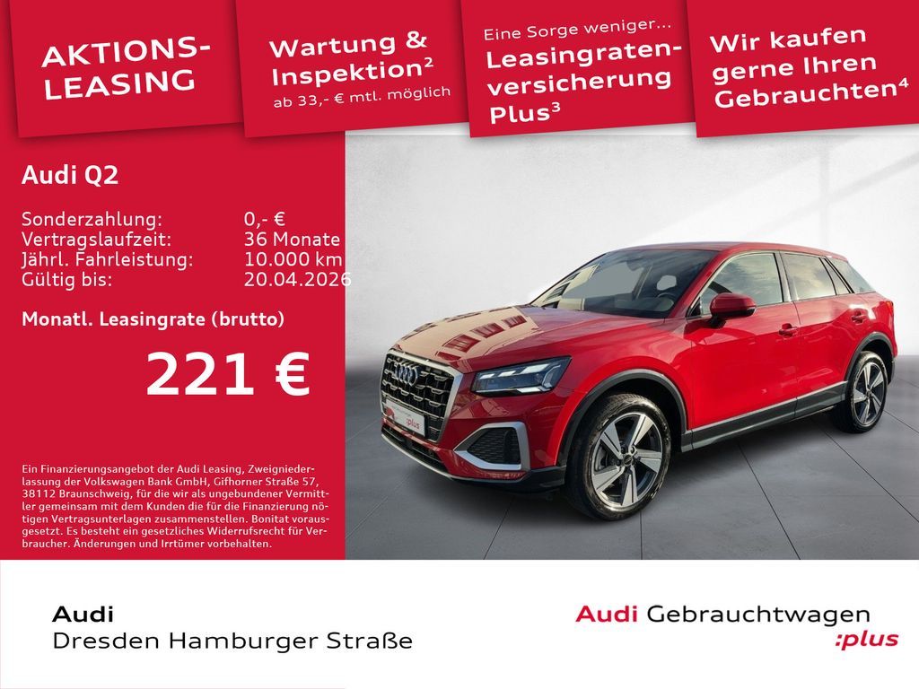 Audi Q2 35 TDI Advanced Matrix Navi AHZV S tronic Leasing