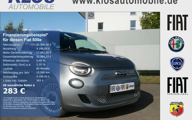 Fiat 500-elektro Limousine 42 KWh 3dr