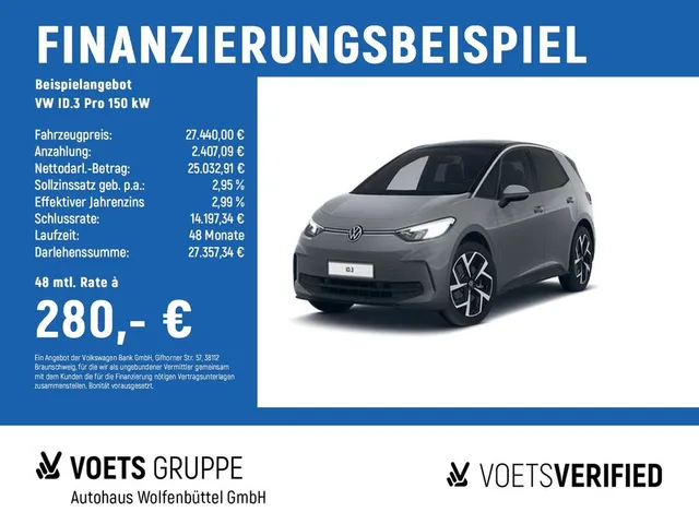 Volkswagen ID.3 Pro 150 kW NAVI+RearView+LED