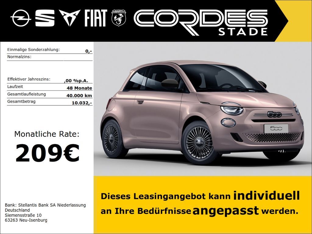 Fiat 500 Hybrid Limousine  ICON, SHZ, Kamera 209 € oh Leasing