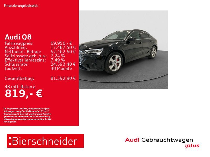 Audi Q8 Sportback 55 e-tron S-Line AHK MATRIX HuD 360 Leasing