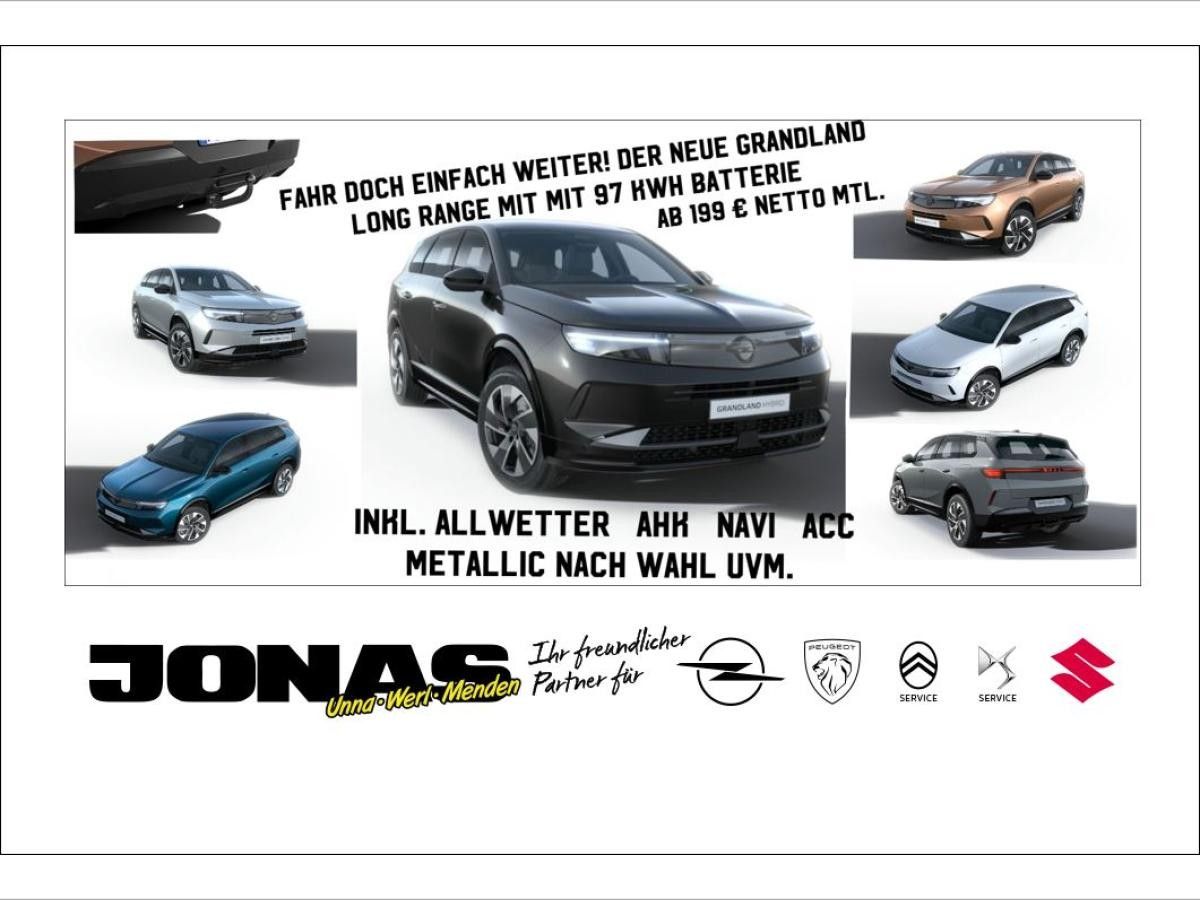 Opel Grandland Electric Long Range Edition Gewerbeangebot ab 199 € netto inkl. Allwetter NAVI AHK el. Heckklappe Leasing