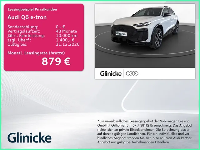 Audi Q6 e-tron qu. S line Luft AHK Pano LM 21" 360° B