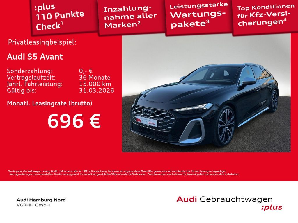 Audi S5 Avant 3.0 TFSI quatt. B&O Nappa Matrix HeadUp Leasing