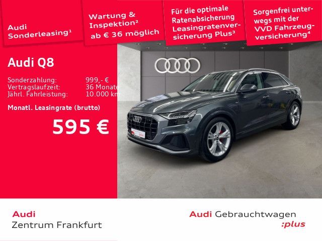 Audi Q8 50 TDI quatt S-LINE B&O+AHK+PANO+LUFT+HUD+360 Leasing