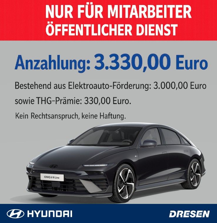Hyundai Hyundai IONIQ 6 N Line X**NUR FÜR ÖFFENTL.DIENST** I BOSE I Parkassistent I Digital Key I Navi I Sitzheizung I Matrix-LED Leasing