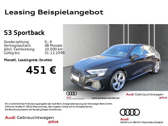 Audi S3 Sportback *MATRIX*B&O*Opt.-Schwarz+*NAV+*ACC* Leasing