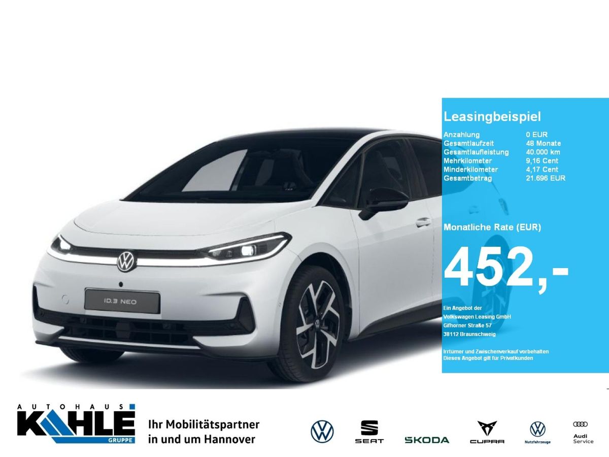 Volkswagen ID.3 Neo 58 kWh Style IQ.Drive Wärmepumpe Pano Leasing