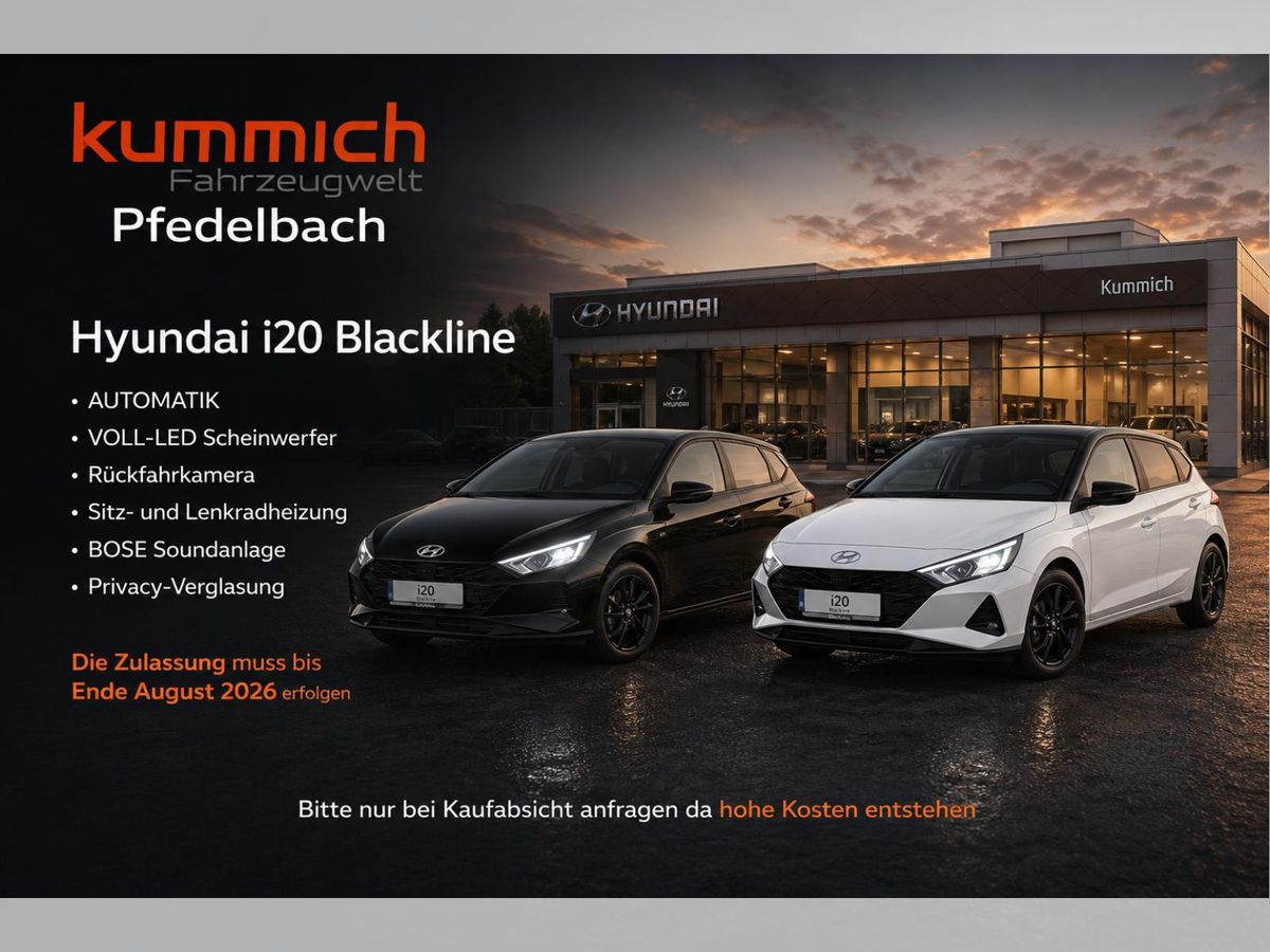 Hyundai i20 𝐁𝐥𝐚𝐜𝐤𝐥𝐢𝐧𝐞 AUTOMATIK SOFORT VERFÜGBAR❗Voll-LED💡BOSE🔊RÜCKFAHRKAMERA Leasing