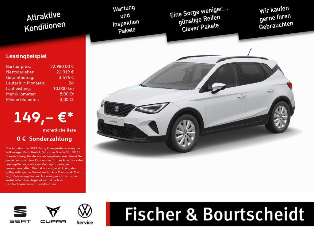 Seat Arona 1.0 TSI Style KAMERA NAVI ACC FACEL. LED Leasing