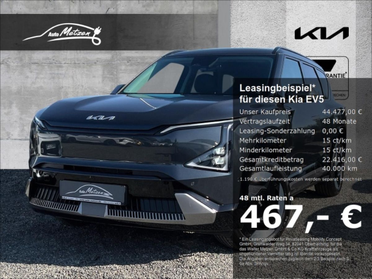 Kia EV5 81,/h Earth P2/P4 StandHZG Navi Digitales Cockpit 360 Kamera LED ACC El. Heckklappe Leasing