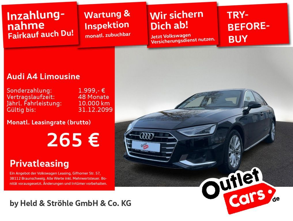 Audi A4 Limousine advanced 40 TDI LED NAV+ KAM Leasing