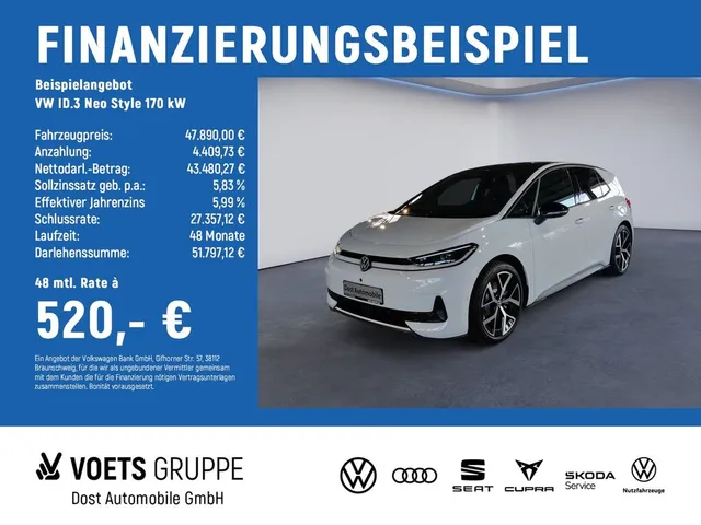 Volkswagen ID.3 Neo Style 170 kW PANO+WKR+IQ.DRIVE PRO