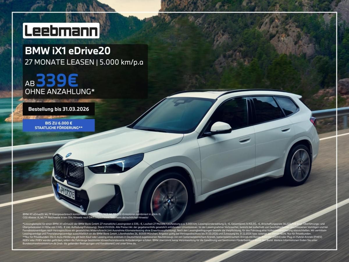 BMW iX1 ❗️Jahresstartaktion❗️Exclusive Sonderkonditionen💸 Leasing