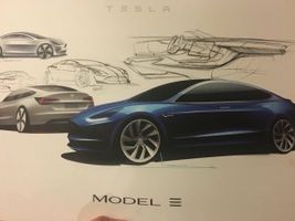 Dies ist einer der Designentwürfe für das Elektroauto Tesla Model 3. Bildquelle: Tesla Motors