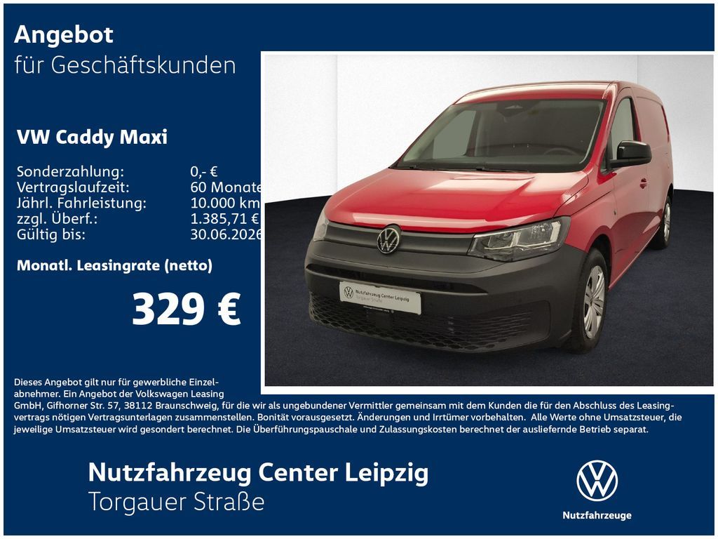 Volkswagen Caddy Cargo Maxi Regalvorbg. Sortimo One Click Leasing