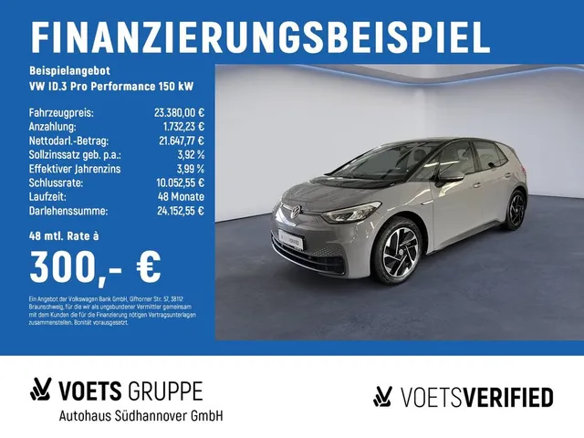 Volkswagen ID.3 Pro Performance 150 kW Wärmepumpe+LED+ACC