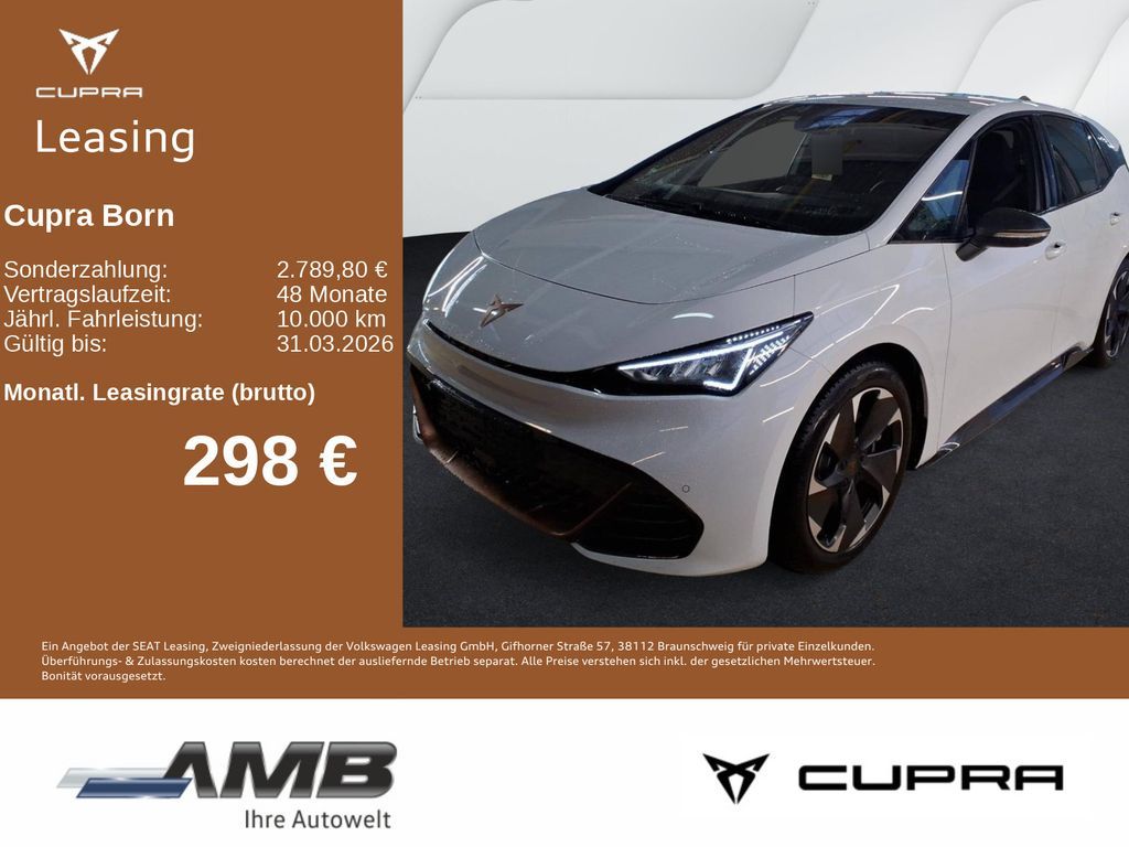 Cupra Born eBoost 77kWh/LED/ACC/Navi/Sitzhz/Wärmepumpe Leasing