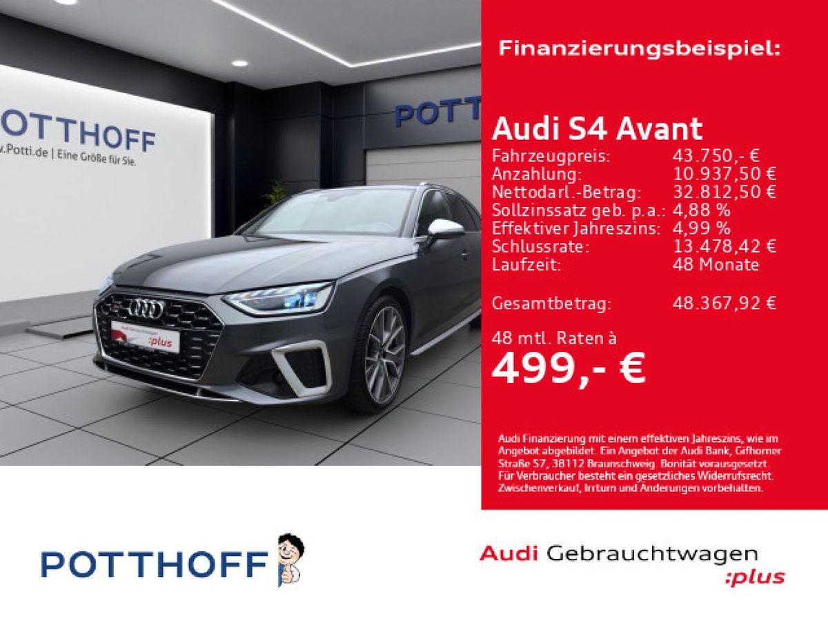 Audi S4 Avant Q PANO MATRIX NAVI HuD KAMERA GRA Leasing