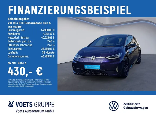 Volkswagen ID.3 GTX Performance Fire & Ice 240kW AreaView+P