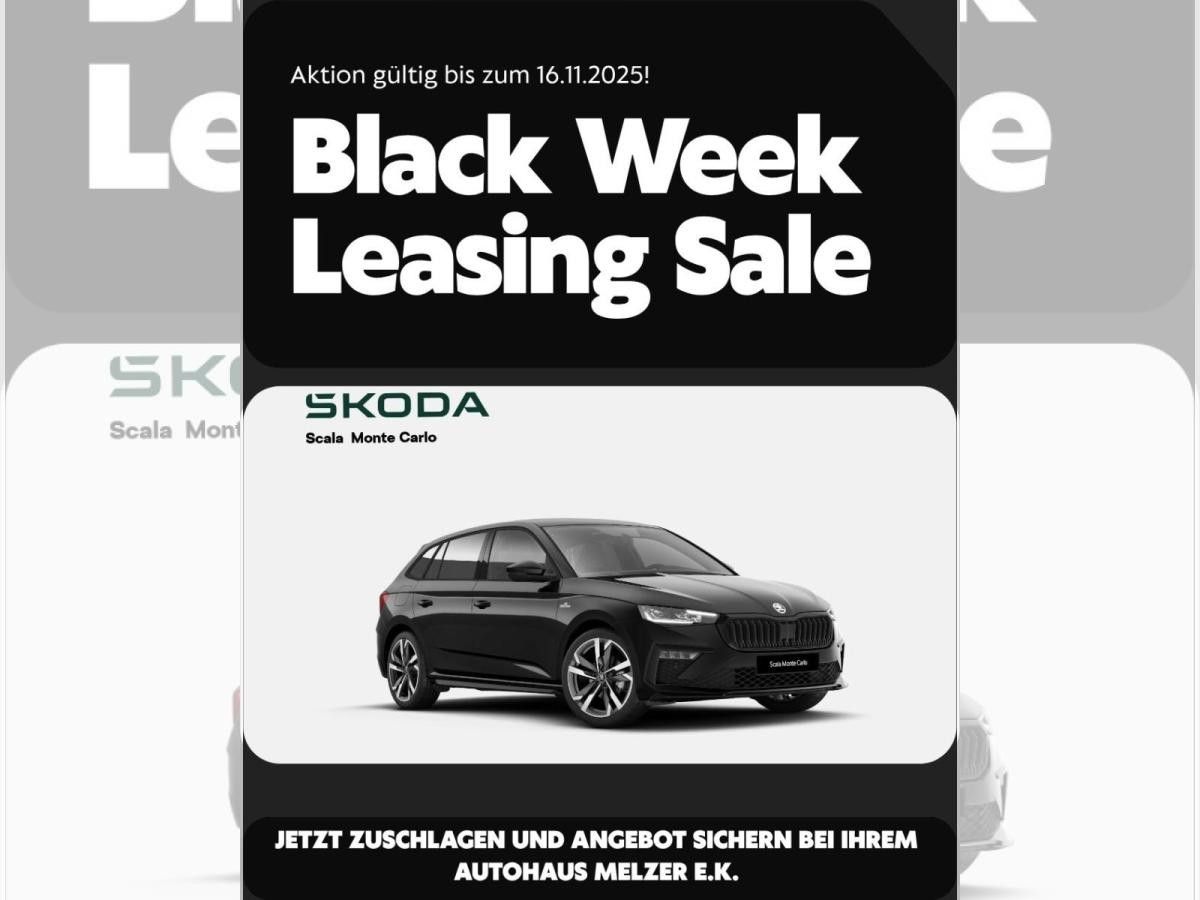 Skoda Scala Monte Carlo #Black-Week# + beh.WSS+Matrix+ACC+ Leasing