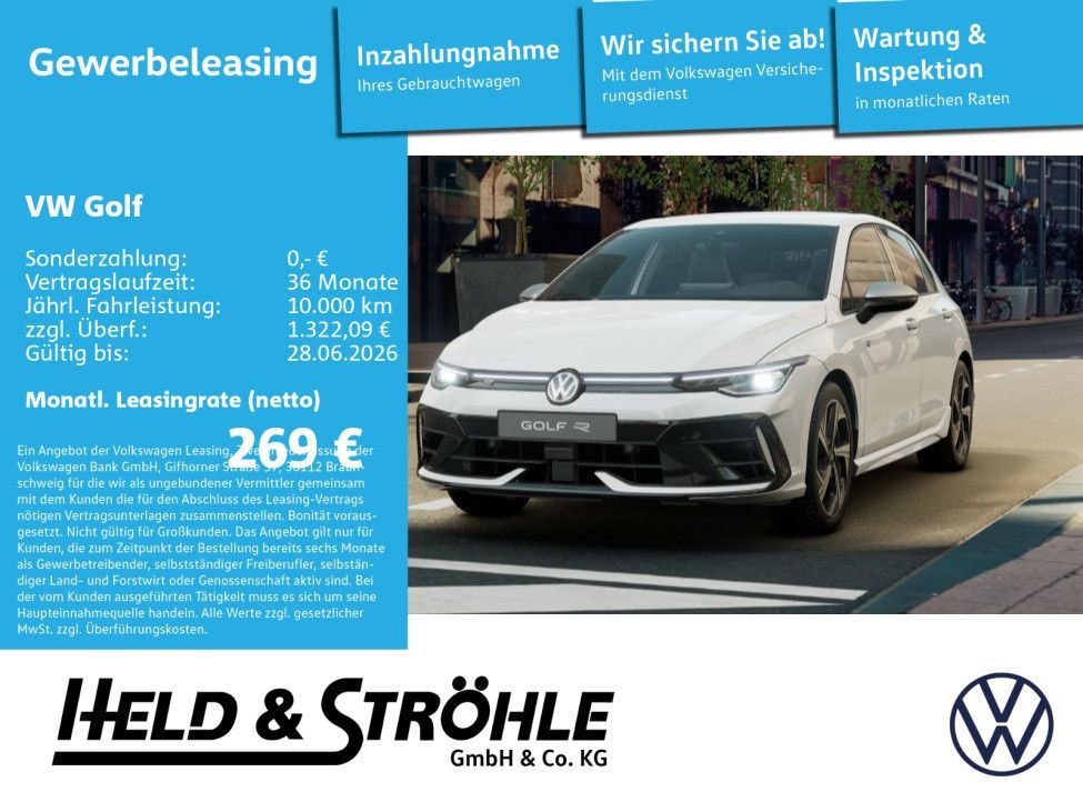 Volkswagen Golf R 333PS  2.0l TSI Gewerbeleasing ab 269€ Leasing