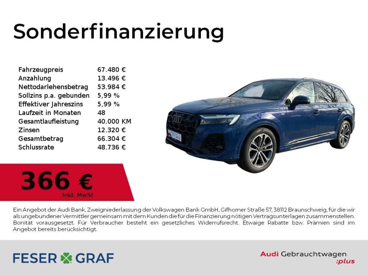 Audi Q7 S line 55TFSI quattro Matrix/Pano/AHK/HUD/360 Leasing