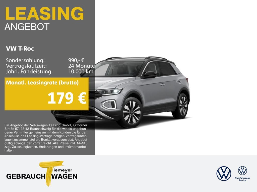 Volkswagen T-Roc 2.0 TDI DSG GOAL LED+ AHK KAMERA ASSIST Leasing