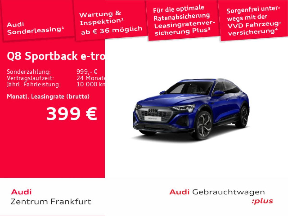 Audi Q8 Sportback e-tron 55 S-LINE PANO+B&O+MEMORY+HUD Leasing