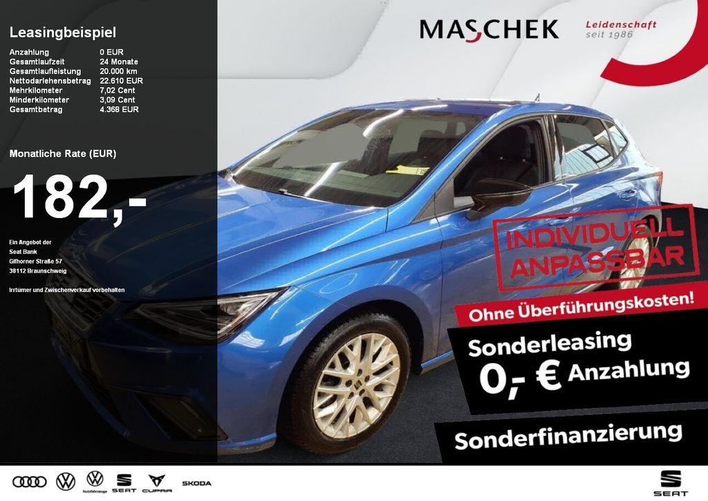 Seat Ibiza FR 1.5 TSI DSG Navi ACC R-Cam Sitzh LED AC Leasing