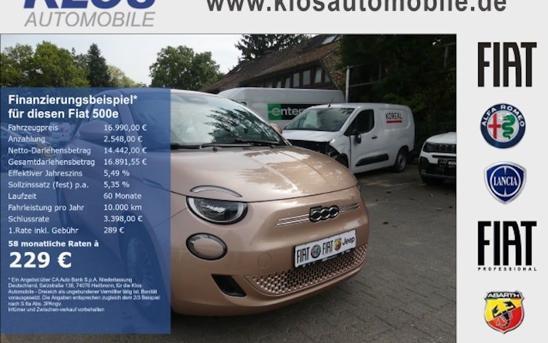 Fiat 500-elektro Icon Limousine 42 KWh 3dr Kauf