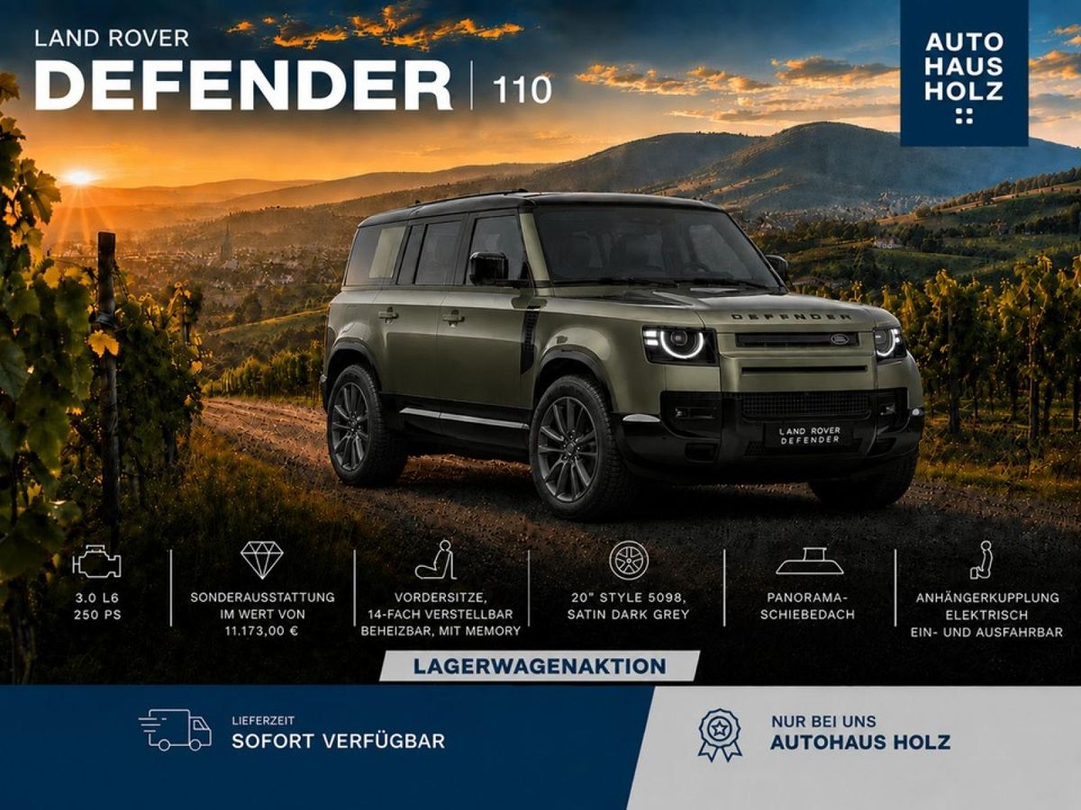 Land Rover Defender NEUWAGENAKTION 110er! 20ZOLL DARK GREY - SCHWARZ PAKET - 360 KAMERA - SHZ - FAH Leasing