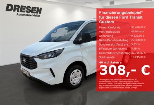 Ford Transit-custom-kastenwagen 2.0 EcoBlue 110kW 320 L1 Trend 4dr Auto kaufen