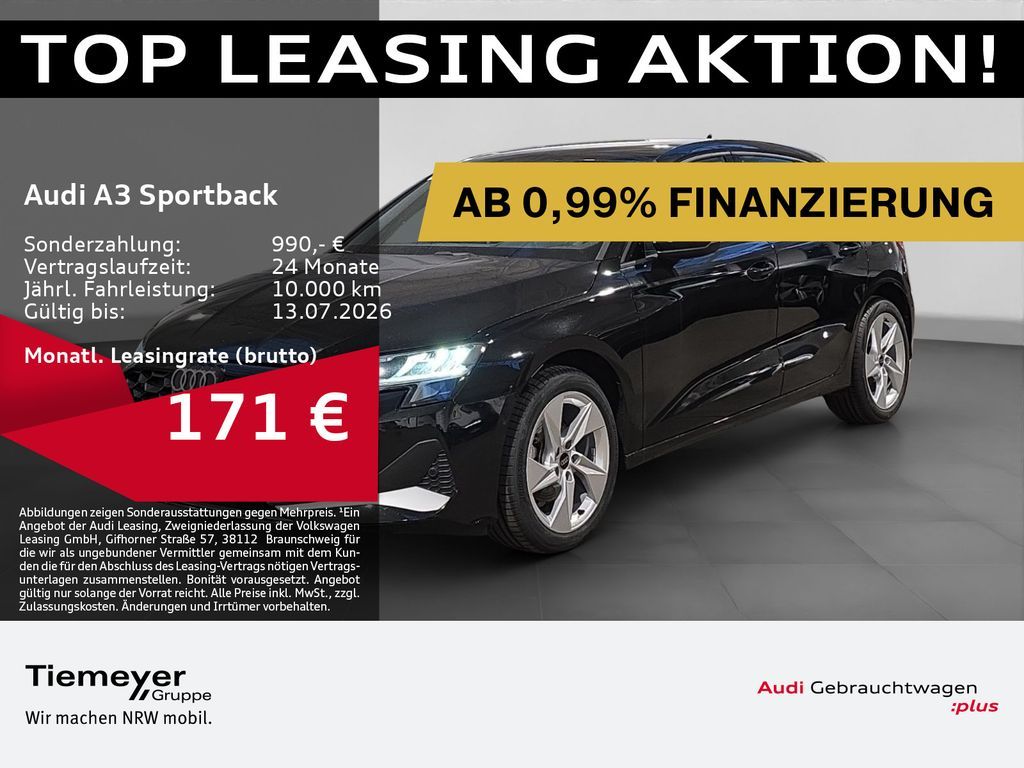 Audi A3 Sportback 30 TDI ADVANCED LM17 AUDI-SOUND SIT Leasing