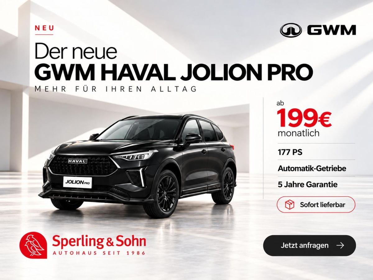 GWM Jolion Pro PREMIUM ✔️❗ Schiebedach - Apple CarPlay & Android Auto - Automatik-Getriebe ✔️❗ Leasing