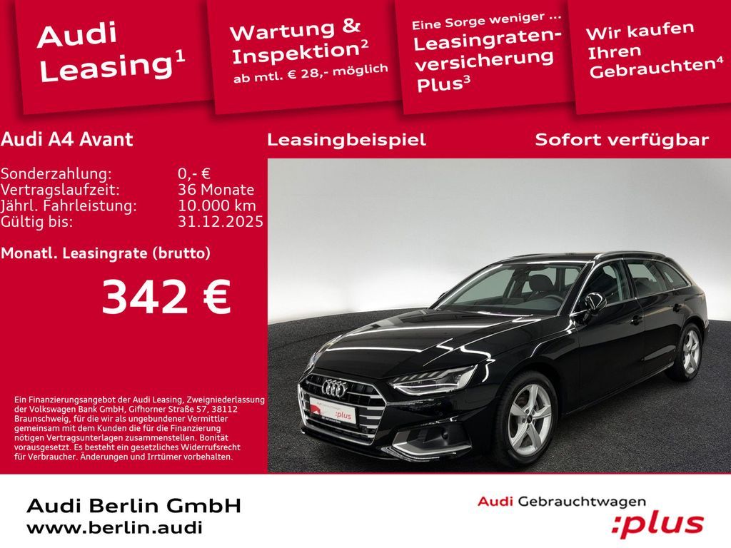 Audi A4 Avant Advanced 35 TFSI S tr. LED NAVI RFK Leasing