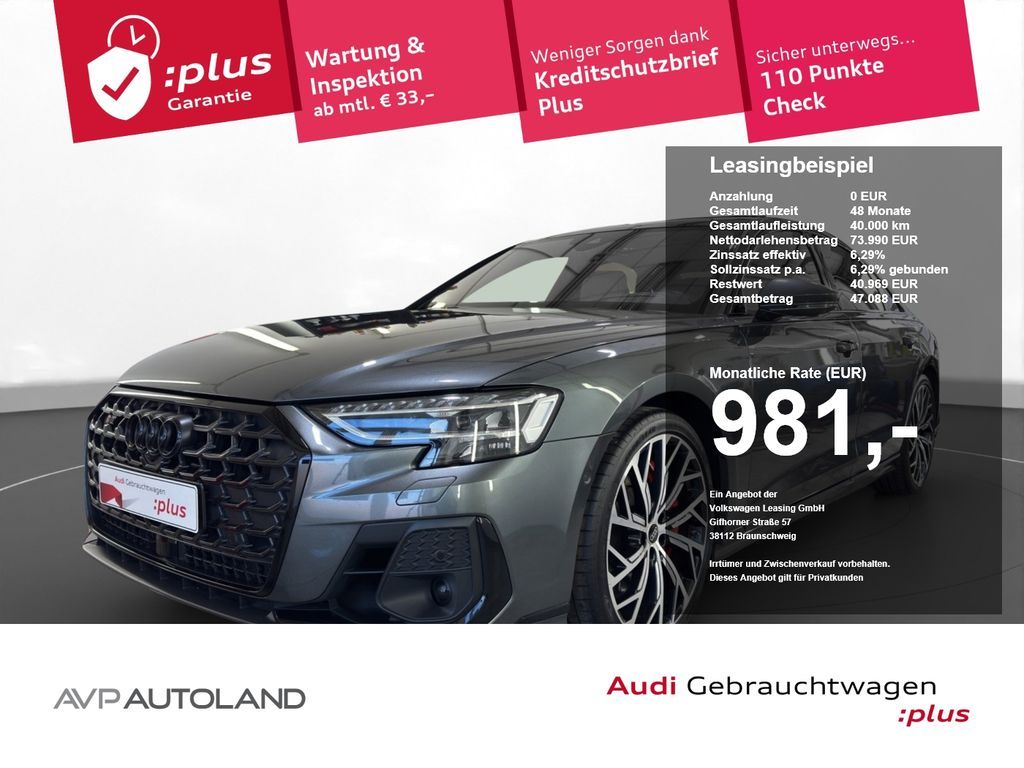 Audi S8 TFSI quattro Tiptronic Individual AHK+PANO UP Leasing
