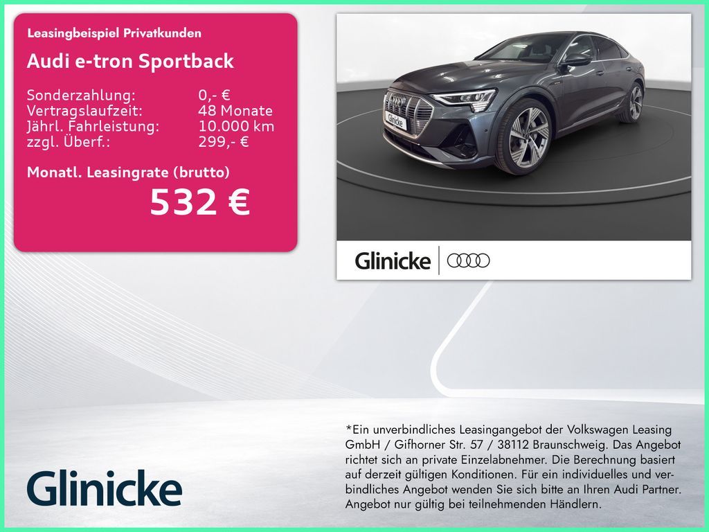 Audi e-tron Sportback 55 qu. S line AHK Pano Matrix L Leasing