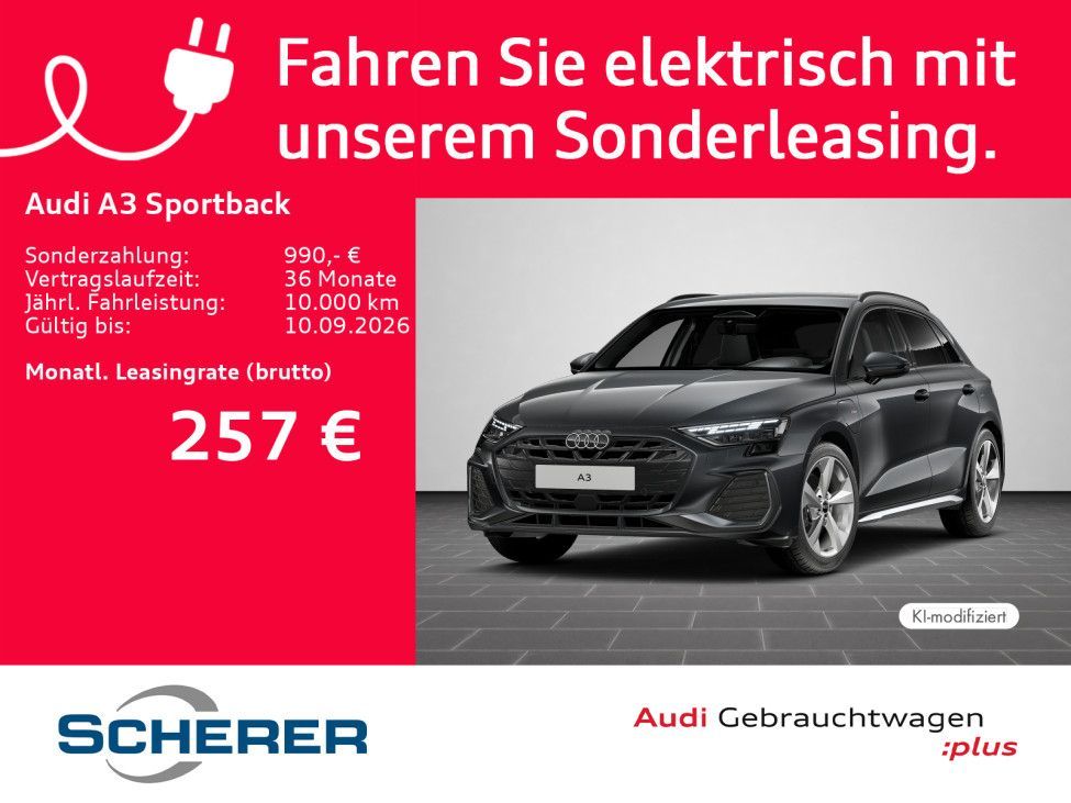 Audi A3 Sportback TFSI e S line 1.5 TFSIe LED NAVI KA Leasing
