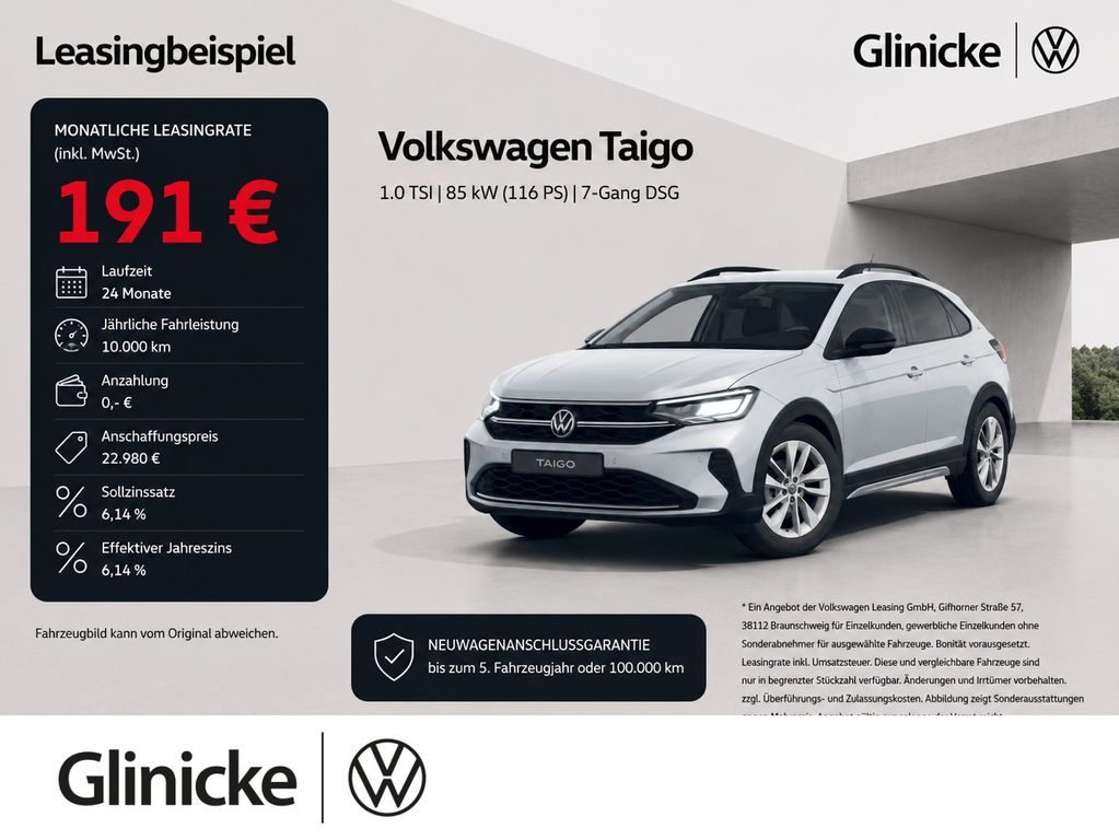 Volkswagen Taigo 1.0 TSI DSG GOAL AHK Leasing