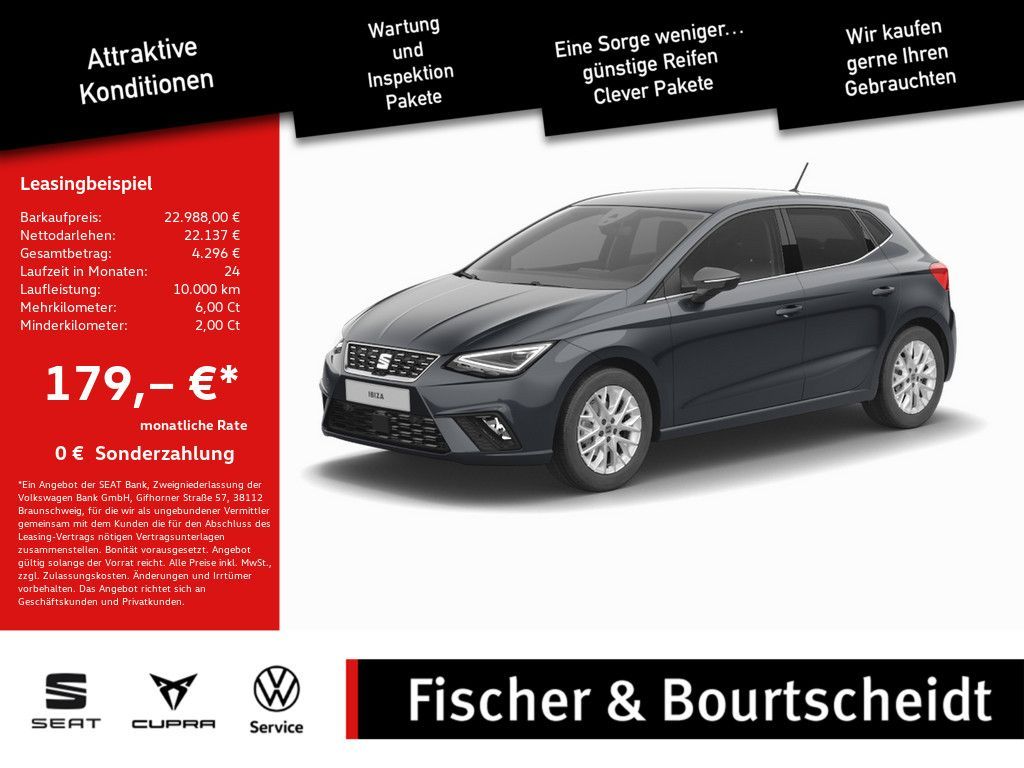 Seat Ibiza 1.0 TSI Xcellence DSG NAVI ACC LED SHZ Leasing