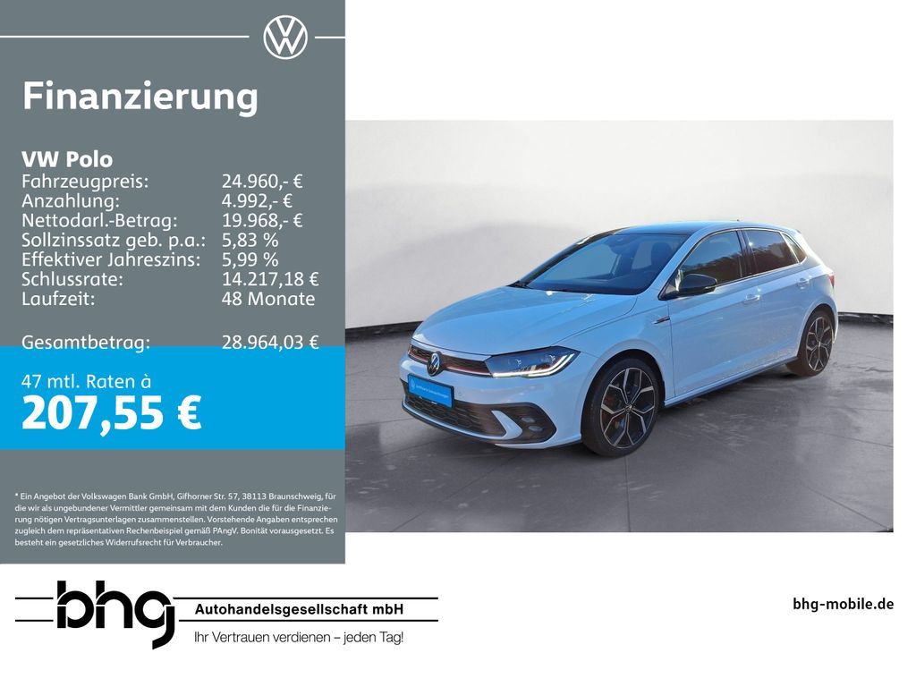 Volkswagen Polo 2.0 TSI DSG GTI Klima Kamera Leasing