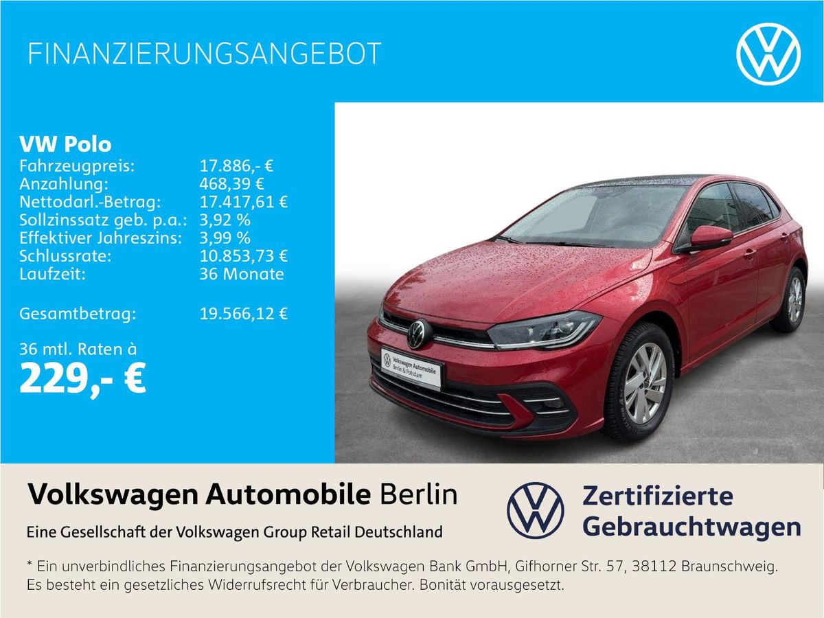 Volkswagen Polo 1.0 TSI DSG Style Pano Navi LED ACC SHZ Leasing