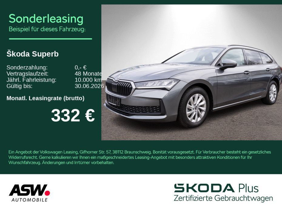 Skoda Superb Combi Essence 2.0TDI DSG LED Navi RFK AHK Leasing