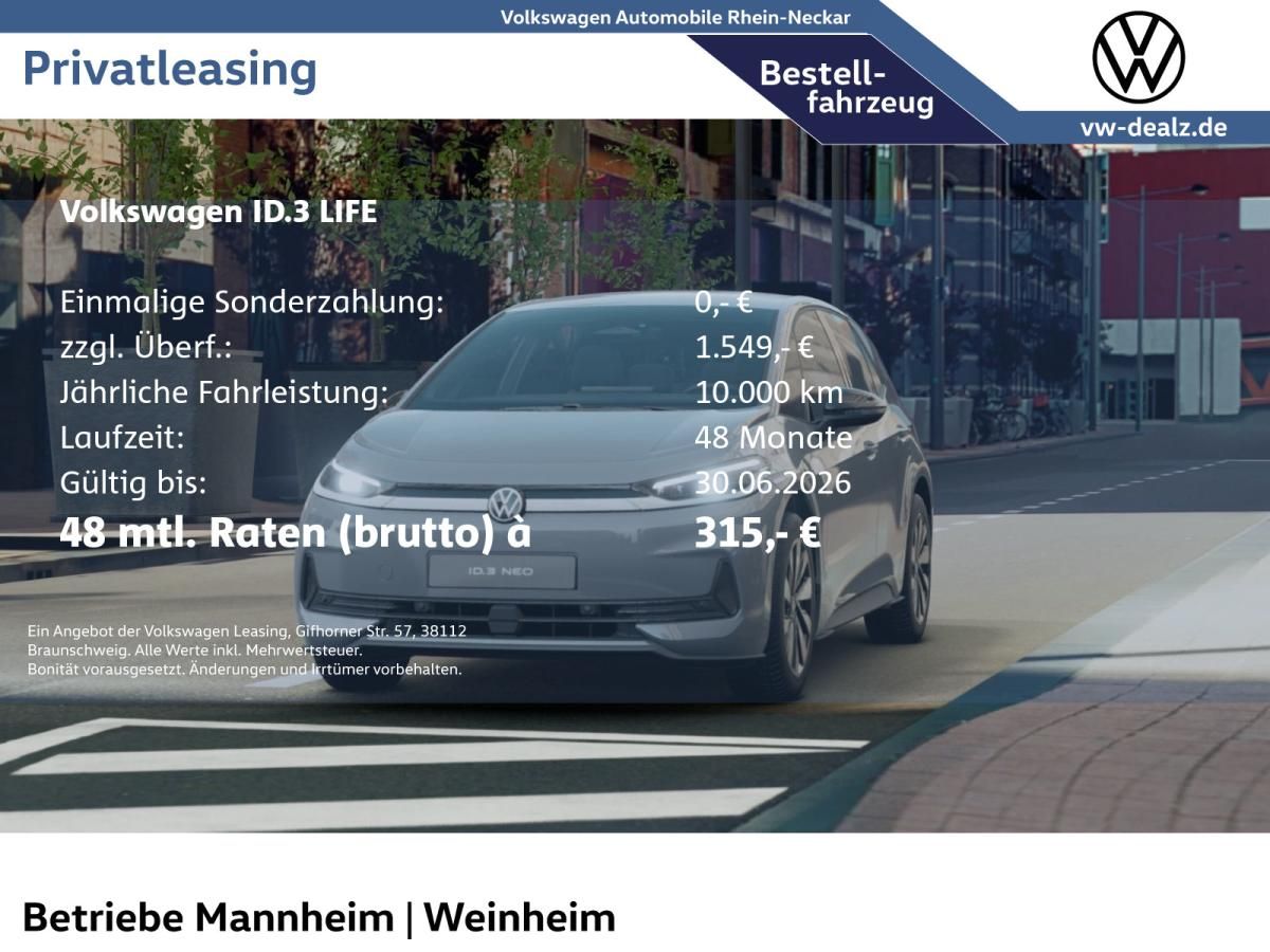 Volkswagen ID.3 NEO Life Klima NAVI PDC ACC LED DAB ALU Leasing