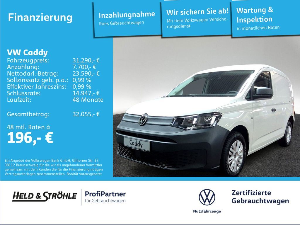 Volkswagen Caddy Kasten 2.0 TDI AHK APP KLIMA FLÜGELTÜREN Leasing