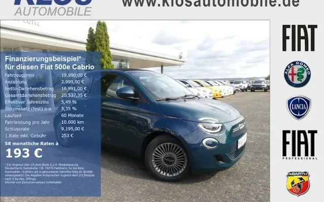 Fiat 500-elektro Icon Cabrio 42 KWh 2dr